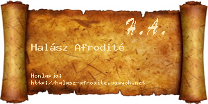 Halász Afrodité névjegykártya