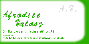 afrodite halasz business card