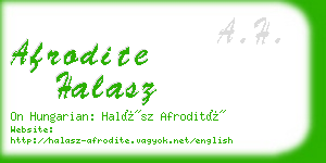 afrodite halasz business card